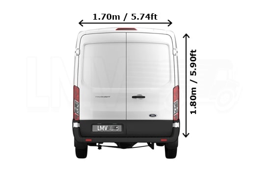 Large Van for removals in London - Back View Dimension