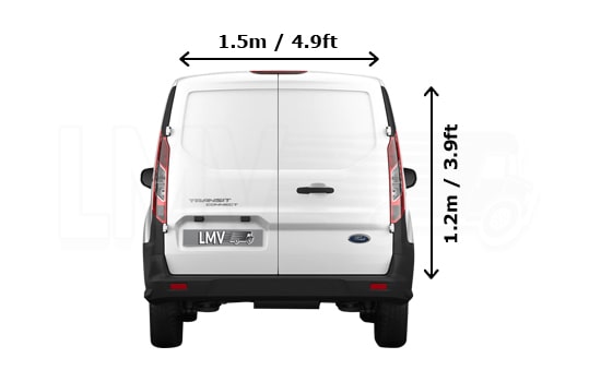 Small Van for removals in London - Back View Dimension
